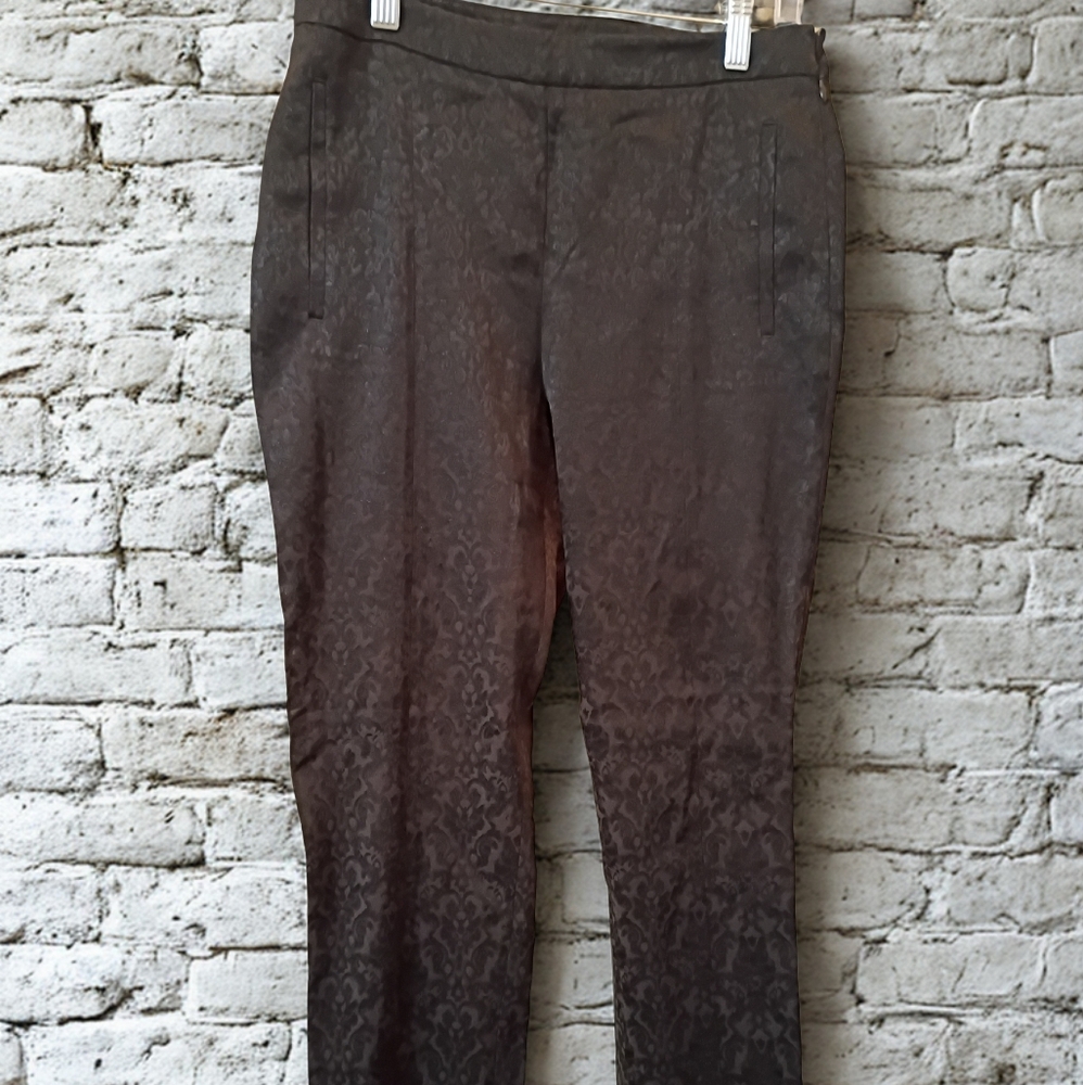 Zara Men's Dark Brown Patterned Dress Pants